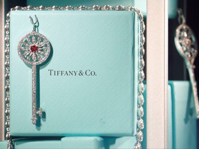 Tiffany & Co. jewelry is displayed in a store in Paris, France, Nov. 25, 2019.