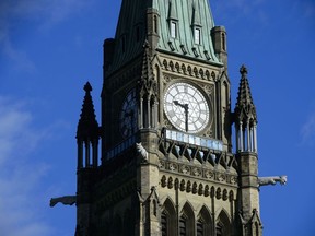 Morning light hits the Peace Tower on Parliament Hill in Ottawa on Friday, Sept. 28, 2018.