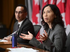 Chief Public Health Officer Dr. Theresa Tam and Dr. Howard Njoo, Deputy Chief Public Health Officer, hold a press conference on Parliament Hill in Ottawa on Tuesday, Sept. 1, 2020.