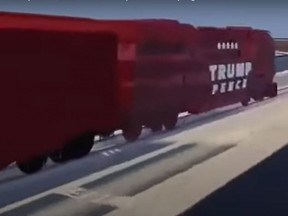 A screen grab of a Trump campaign ad that features the Eddy Grant song "Electric Avenue".