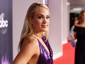 Carrie Underwood attends the 2019 American Music Awards at Microsoft Theater on November 24, 2019 in Los Angeles, California.