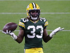 Green Bay Packers running back Aaron Jones is questionable to play this week.