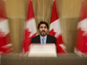 Prime Minister Justin Trudeau provides an update on the COVID pandemic in Ottawa on Tuesday, Oct. 27, 2020. THE CANADIAN PRESS/Sean Kilpatrick