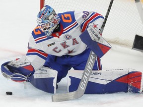 The Nashville Predators took away what would have been the most compelling piece of the 2020 NHL Entry Draft for the Edmonton Oilers when they selected Russian goaltender Yaroslav Askarov, seen here in a 2020-21 Kontinental Hockey League game with SKA St. Petersburg, three spots ahead at 11th overall.