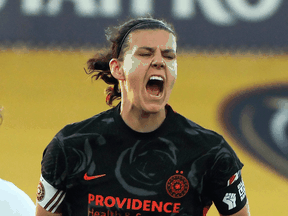 Christine Sinclair during a game between the Portland Thorns and the Washington Spirit on July 5, 2020.