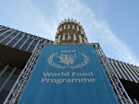 This general view shows the exterior of The World Food Programme (WFP) headquarters in Rome on Oct. 9, 2020, after the announcement that the organization had been awarded the Nobel Peace Prize.