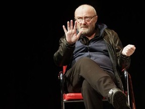 Phil Collins attends a round table with students of the University of Music and Performing Arts Graz on May 22, 2019 in Graz.