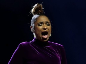 Jennifer Hudson performs a tribute to Kobe Bryant before the 69th NBA All-Star Game at the United Center on Feb. 16, 2020 in Chicago, Ill.