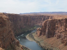 The Colorado River seen from the Dam Overlook.