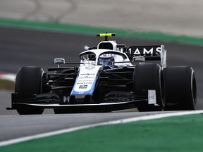 Nicholas Latifi of Canada drives the Williams Racing FW43 Mercedes on track during the F1 Grand Prix of Portugal at Autodromo Internacional do Algarve on October 25, 2020 in Portimao, Portugal.