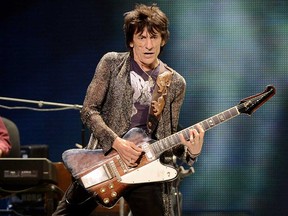 Ronnie Wood of The Rolling Stones performs at the Honda Center on May 15, 2013 in Anaheim, California.