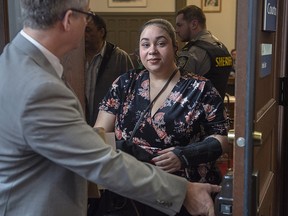 Santina Rao heads from provincial court in Halifax on Wednesday, February 19, 2020.