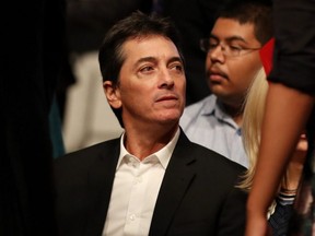 Actor Scott Baio waits for the start of a U.S. presidential debate between Hillary Clinton and Donald Trump at the Thomas & Mack Center in Las Vegas, Oct. 19, 2016.