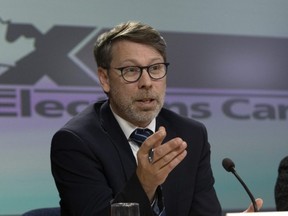 Chief electoral officer Stephane Perrault holds a news conference in Ottawa, Sept. 17, 2019. Canada's chief electoral officer says that in the event of a snap election during the pandemic, Canadians would have better access to the polls with a longer campaign — even though a shorter one appears more likely.