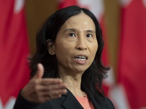 Canada's Chief Public Health Officer Theresa Tam responds to a question during a news conference Friday October 23, 2020 in Ottawa.