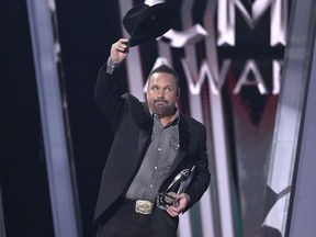 The 53rd Annual CMA Awards - Show - Nashville, Tennessee, U.S., November 13, 2019 - Garth Brooks accepts the award for entertainer of the year. REUTERS/Harrison McClary ORG XMIT: NAS269