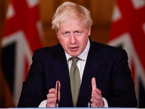 Britain's Prime Minister Boris Johnson in London, Britain October 12, 2020.