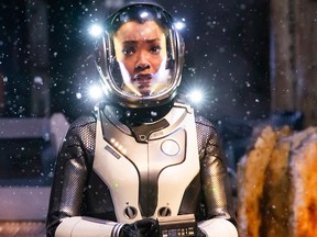 Sonequa Martin-Green as Michael Burnham in a scene from Star Trek: Discovery.