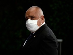 Bulgaria's Prime Minister Boyko Borissov leaves a meeting at the EU summit, amid the coronavirus disease (COVID-19) outbreak, in Brussels, Belgium early July 21, 2020.