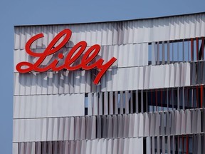 Eli Lilly logo is shown on one of the company's offices in San Diego, California, U.S., September 17, 2020.