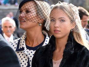 Kate Moss and Lila Grace Moss Hack, right, ahead of the wedding of Princess Eugenie of York and Mr. Jack Brooksbank at St. George's Chapel on Oct. 12, 2018 in Windsor, England.