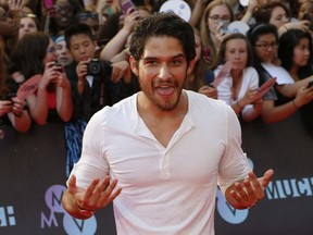 Tyler Posey arrives on the red carpet at the Much Music Video Awards  in Toronto, Ont. on Tuesday June 16, 2015.