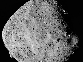 This mosaic image of asteroid Bennu, composed of 12 PolyCam images collected on December 2, 2018 by the OSIRIS-REx spacecraft from a range of 15 miles (24 km).