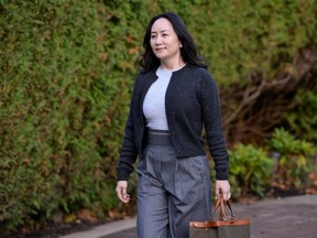 Huawei Technologies Chief Financial Officer Meng Wanzhou leaves her home to attend a court hearing in Vancouver, British Columbia, Canada October 26, 2020.