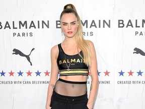 Cara Delevingne attends PUMA x Balmain created with Cara Delevingne LA Launch Event at Milk Studios on November 21, 2019 in Los Angeles, California.