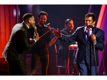 Jimmie Allen and Charley Pride perform onstage during the The 54th Annual CMA Awards at Nashville's Music City Center on Wednesday, Nov. 11, 2020 in Nashville, Tennessee.
