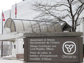 A file photo of the courthouse on Elgin Street in Ottawa.