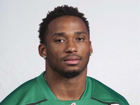 Jeff Knox Jr. is shown in 2015, when he was named the Saskatchewan Roughriders' most outstanding player, top defensive player and rookie of the year.
