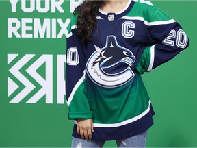 The Vancouver Canucks' "Reverse Retro" jersey, which will be worn during the 2020-21 NHL season.