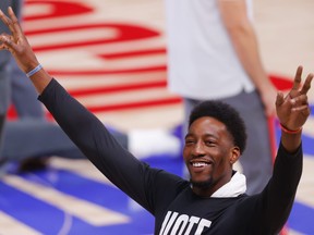Bam Adebayo of the Miami Heat reacts before Game 3 of the 2020 NBA Finals against the Los Angeles Lakers at AdventHealth Arena at ESPN Wide World Of Sports Complex on Oct. 4, 2020 in Lake Buena Vista, Florida.