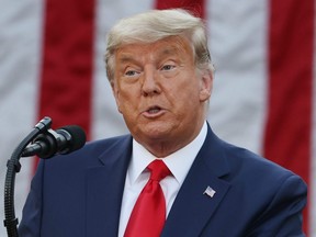 U.S. President Donald Trump speaks about Operation Warp Speed in the Rose Garden at the White House in Washington, D.C., Friday, Nov. 13, 2020.