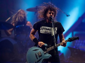 Dave Grohl of Foo Fighters performs onstage during the Rock in Rio festival at the Olympic Park, Rio de Janeiro, Brazil, on September 28, 2019.