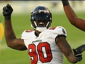 Jason Pierre-Paul of the Tampa Bay Buccaneers says he's looking forward to facing his old team, the New York Giants, on Monday Night Football.