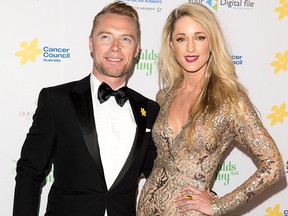 Ronan Keating and Storm Uechtritz arrive at The Emeralds and Ivy Ball at Sydney Town Hall on October 10, 2014 in Sydney, Australia.