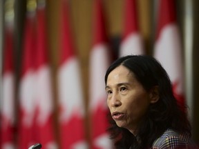 Chief Public Health Officer Dr. Theresa Tam provides an update on the COVID pandemic during a press conference in Ottawa on Tuesday, Nov. 17, 2020.