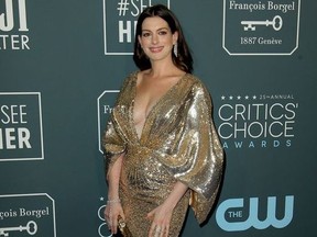 25th Annual Critics' Choice Awards 2019 held at Barker Hangar in Santa Monica, California.  Featuring: Anne Hathaway Where: Los Angeles, California, United States When: 13 Jan 2020.