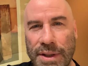 John Travolta is pictured in a video he posted on Instagram on Thursday.