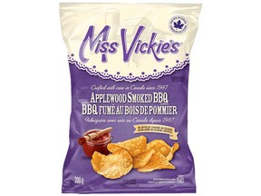Miss Vickie’s Applewood Smoked BBQ Kettle Cooked Potato Chips (200 g) are among the products recalled by the Canadian Food Inspection Agency