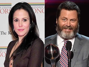 Mary-Louise Parker and Nick Offerman.