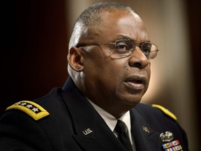 In this file photo taken on March 8, 2016 Army General Lloyd Austin III, commander of the US Central Command, speaks during a hearing of the Senate Armed Services Committee in Washington, DC.