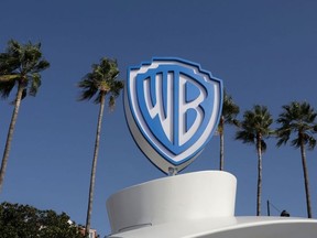 The Warner Bros logo is seen during the annual MIPCOM television programme market in Cannes, France, October 14, 2019.