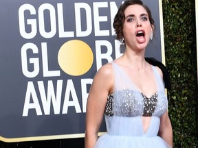Alison Brie arrives for the 76th annual Golden Globe Awards on Jan. 6, 2019, at the Beverly Hilton hotel in Beverly Hills, Calif.