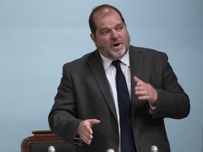 Parti Quebecois MNA Harold LeBel questions the government over air conditioning in senior homes during question period, Tuesday, May 26, 2020 at the legislature in Quebec City.