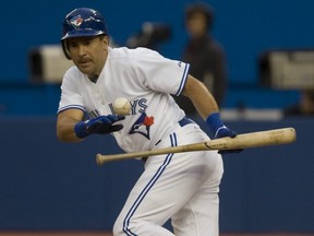 Former Blue Jays shortstop Omar Vizquel in action in 2012.