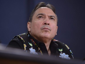 Assembly of First Nations National Chief Perry Bellegarde appears at a press conference at the National Press Theatre in Ottawa, Feb. 18, 2020.