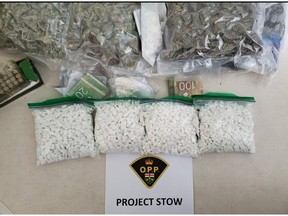 Suspected methamphetamine, as well as cocaine, illicit cannabis, ammunition, over $2000 in cash and items typically were seized in a joint Ontario-Quebec operation.